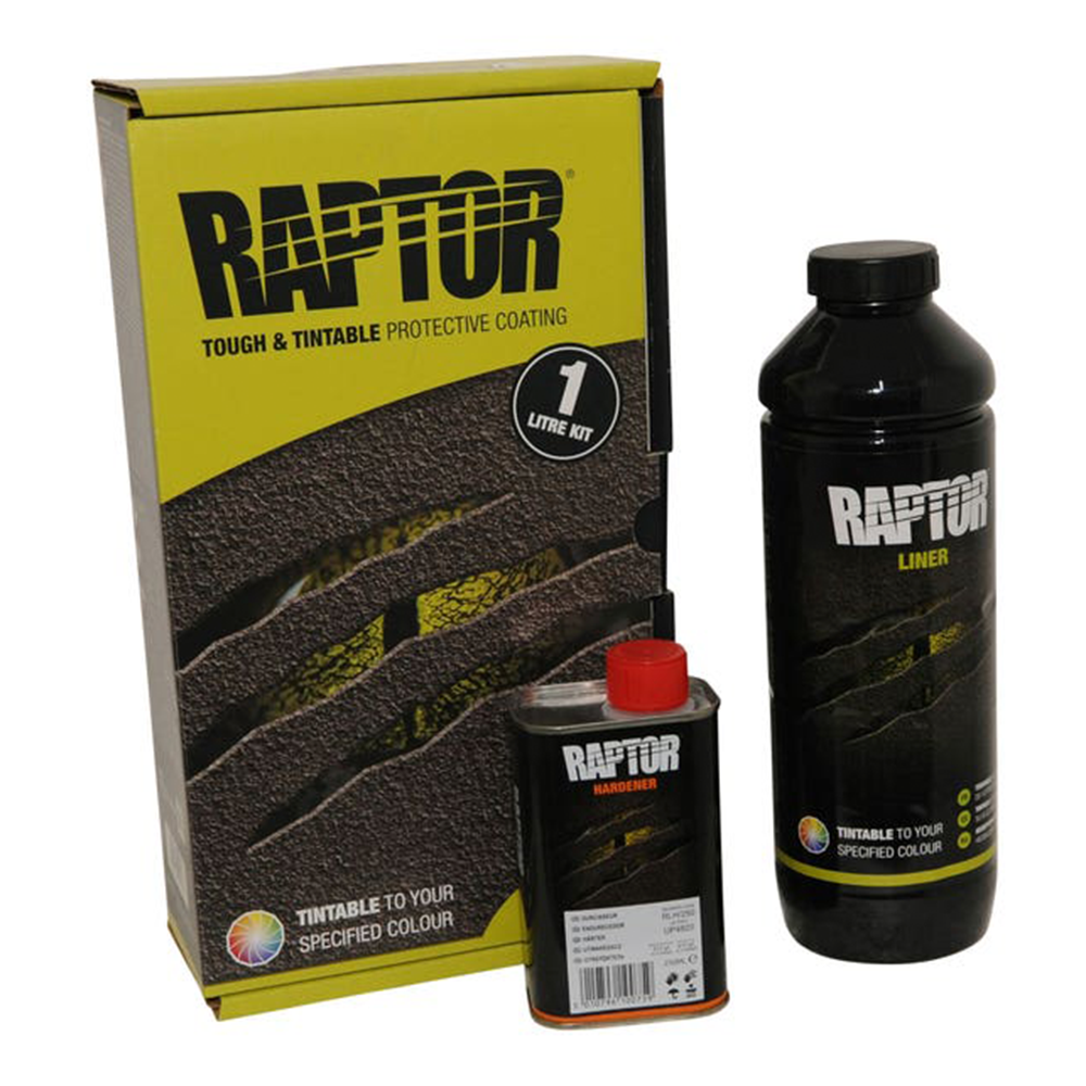U-Pol Raptor Tintable Tough Protective Coating UV Resistant Tub/Bed Liner Kit 1L