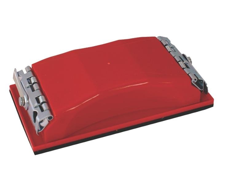 Hand Held Pad Red Plastic Rubbing Sanding Block With Clip 163mm x 86mm