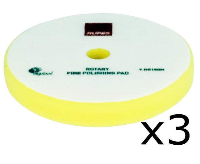 Rupes Bigfoot 9.BR150M Yellow Rotary Fine Polishing Pad 130/135mm 3 Pack