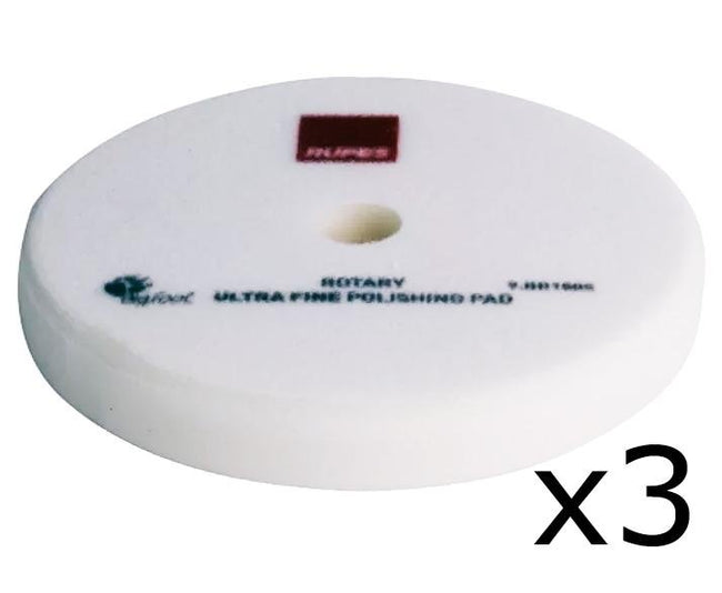 Rupes Bigfoot 9.BR150S White Rotary Ultra Fine Polishing Pad 130/135mm 3 Pack