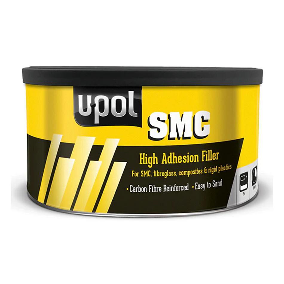 U-POL SMC Carbon Fibre Reinforced Filler 1.1L Black High Adhesion Paste Sandable Putty
