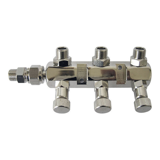 Sparmax Airbrush Manifold Individual Air Control Valve 1/8" Male 1 In 3 Out