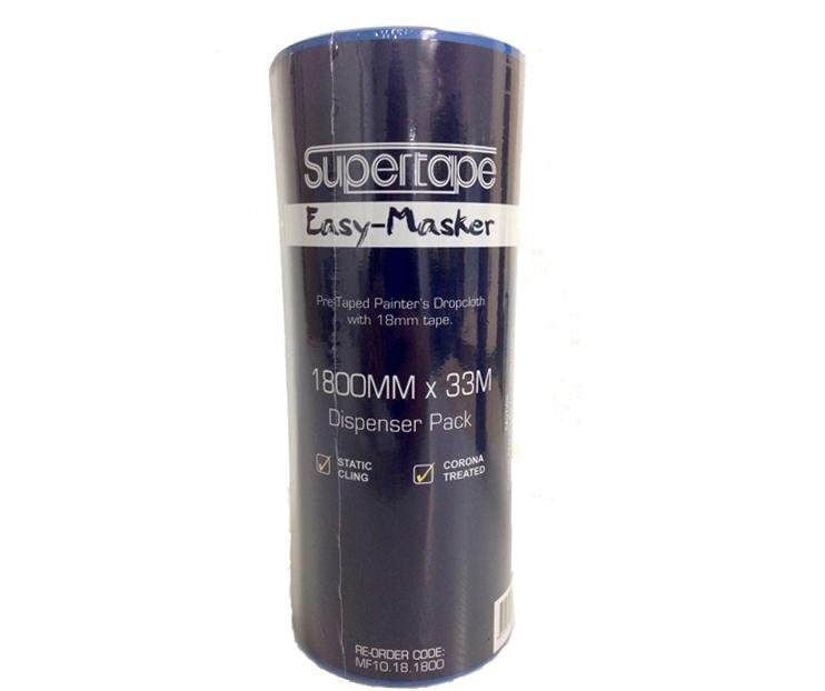 Supertape Pre-Taped Dropcloth 1800mm x 33m With 18mm Tape Dispenser