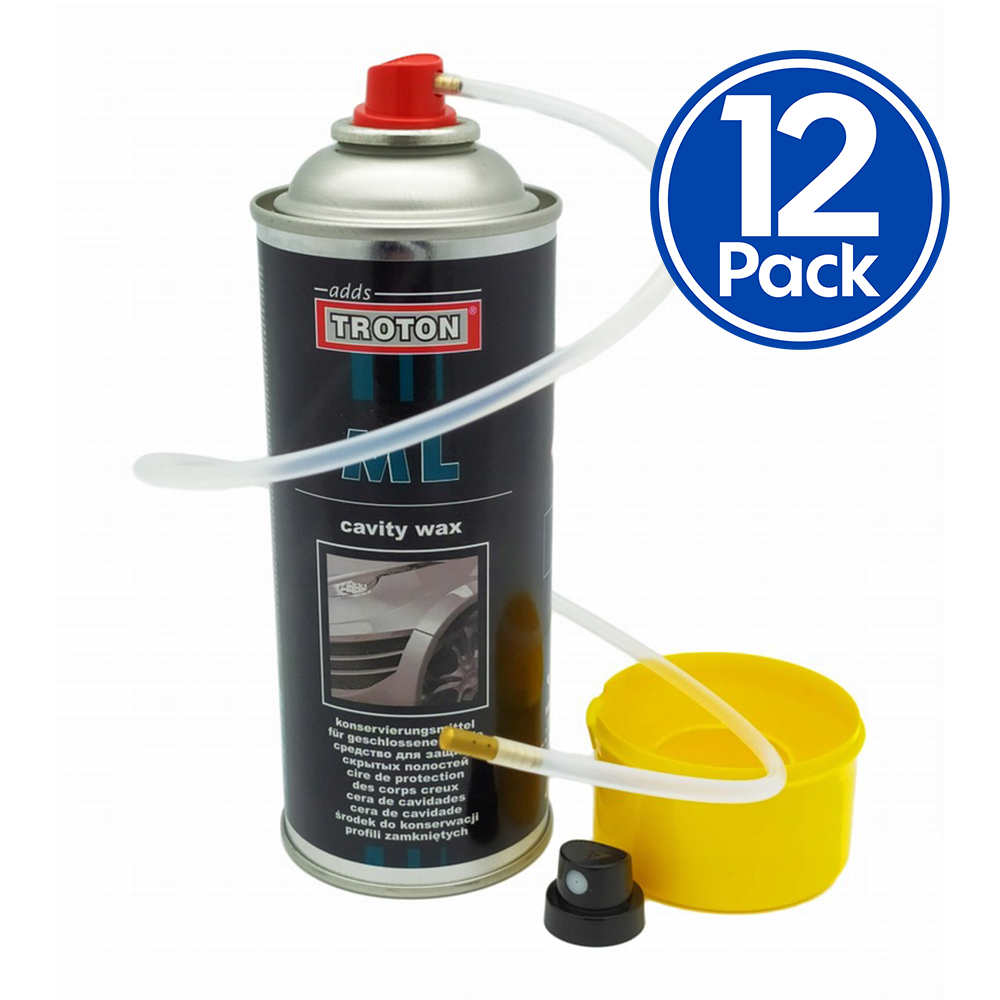 TROTON Cavity Wax Amber Aerosol Spray 400ml Anticorrosion Protection x 12 Pack
