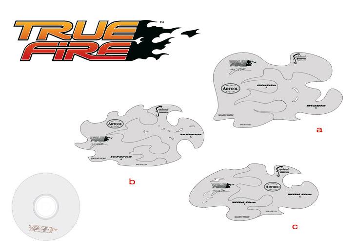 Iwata Mike Lavallee True Fire set of 9 includes DVD Template Airbrush Stencil Truefire