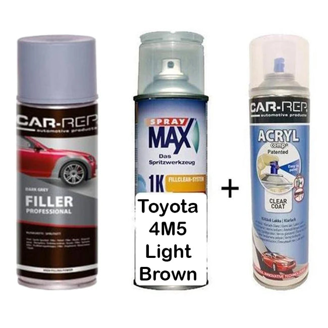 Auto Touch Up Paint for Toyota 4M5 Light Brown Plus 1k Clear Coat & Primer