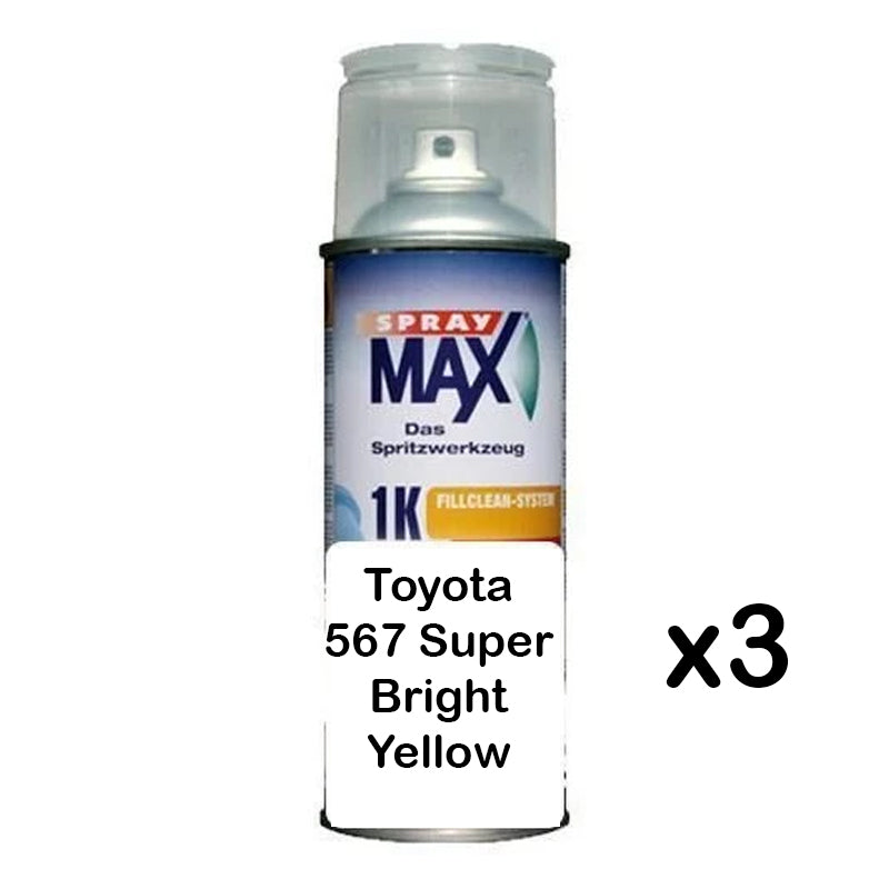 Auto Car Touch Up Paint Can for Toyota 567 Super Bright Yellow x 3