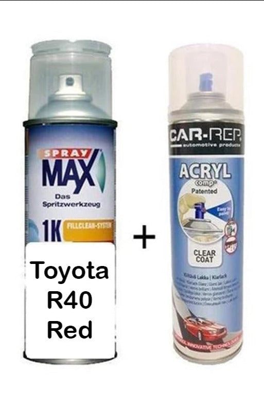 Auto Touch Up Paint for Toyota R40 Red Plus 1k Clear Coat