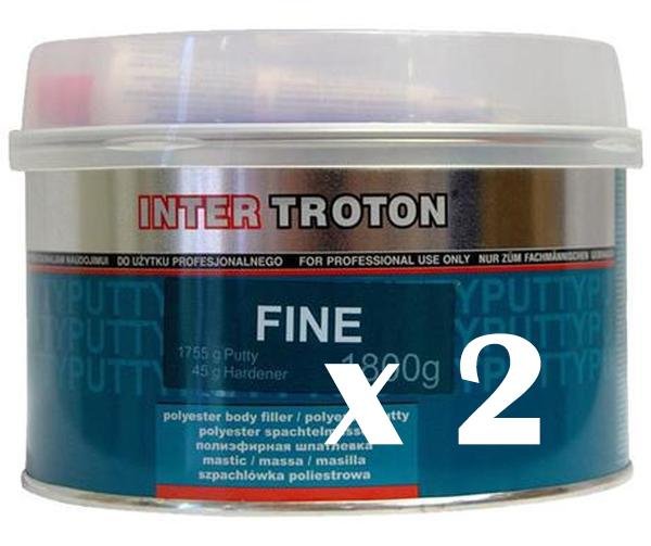 TROTON Premium Fine Body Filler Hardener 1.8kg x 2 Pack Auto Car Dent Bog Panel Putty