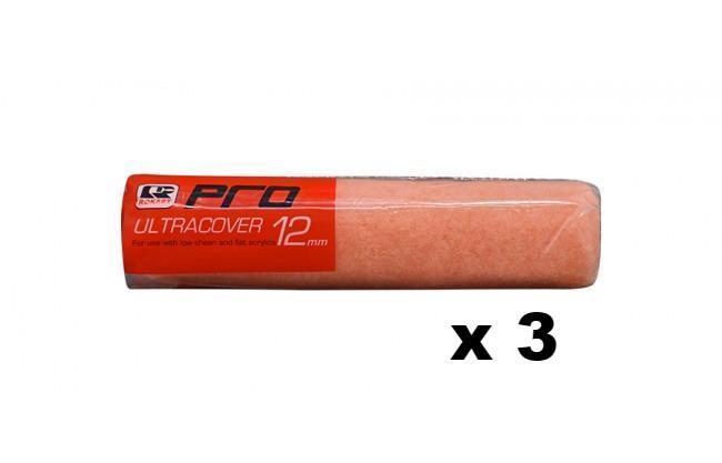Rokset Pro Ultracover Paint Brush Roller Low Sheen Flat Acrylic 12mm x 180mm x3