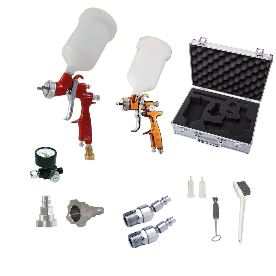 Star New Century Spray Gun Kit 1.0mm/1.4mm Twin Gun Kit EVO-T SLV SMV 4F NCPSS