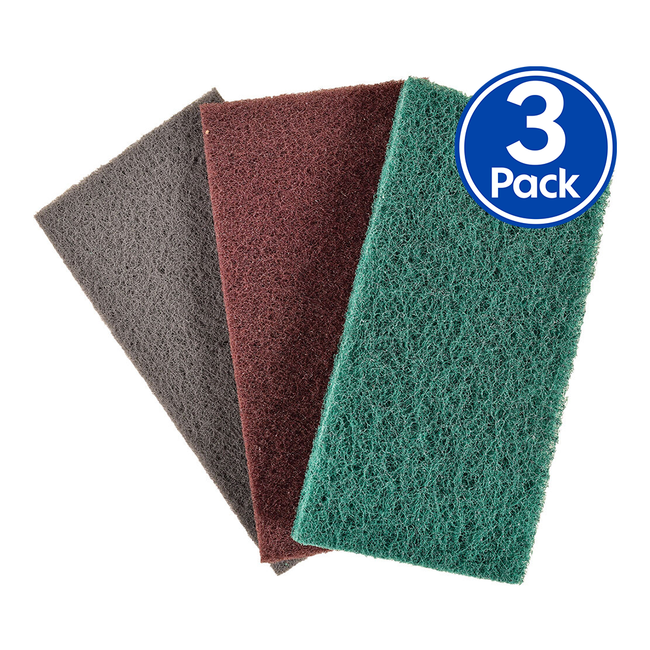 Mixed Pack Fine Medium Coarse Scouring Hand Pads 115mm x 225mm x 3 Pack