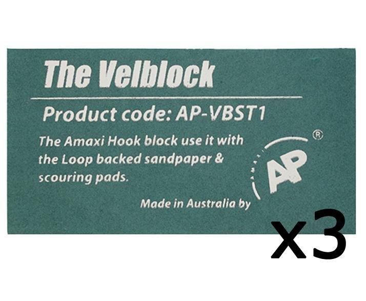 AP The Velblock Hand Sanding Block With Hook & Loop Backing 3 Pack