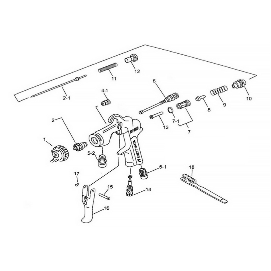 ANEST IWATA Needle Nozzle & K2 Cap 1.5 mm Kit For W200 Spray Gun Service Repair