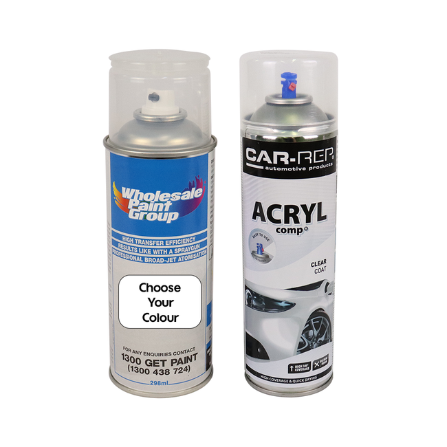 Automotive Touch Up Spray Can Choose Your Colour + 1K Clear Coat 298ml