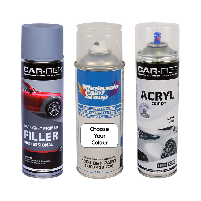 Automotive Touch Up Spray Can Choose Your Colour + 1K Clear Coat + Primer