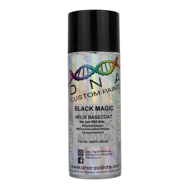 DNA PAINTS Helix Basecoat Spray Paint 350ml Aerosol Black Magic