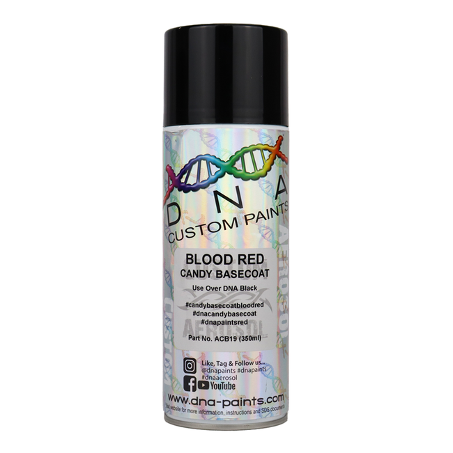 DNA PAINTS Candy Basecoat Spray Paint 350ml Aerosol Candy Blood Red