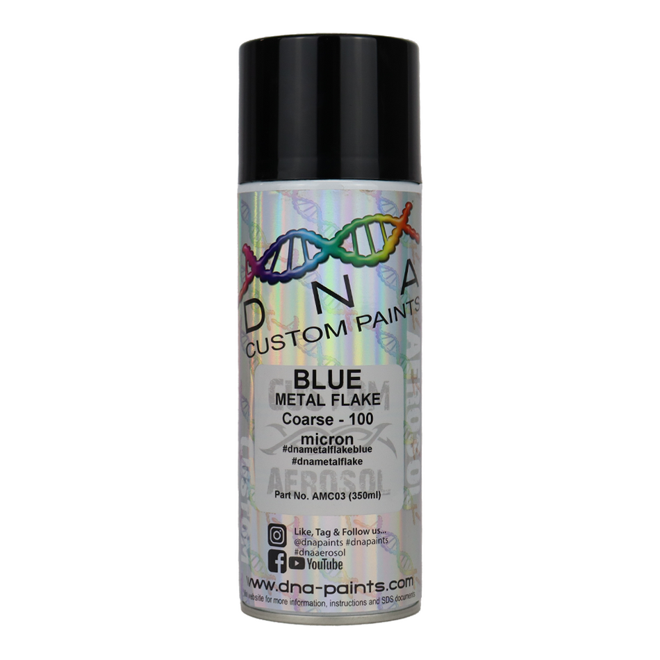 DNA PAINTS Metal Flake 350ml Aerosol Blue Coarse - 100 Micron