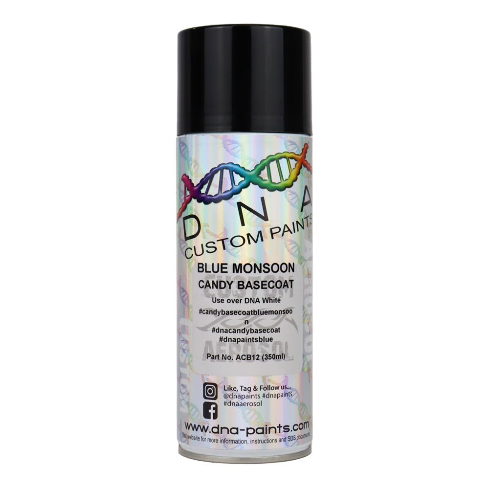 DNA PAINTS Candy Basecoat Spray Paint 350ml Aerosol Candy Blue Monsoon