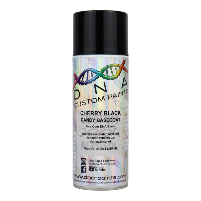 DNA PAINTS Candy Basecoat Spray Paint 350ml Aerosol Candy Cherry Black