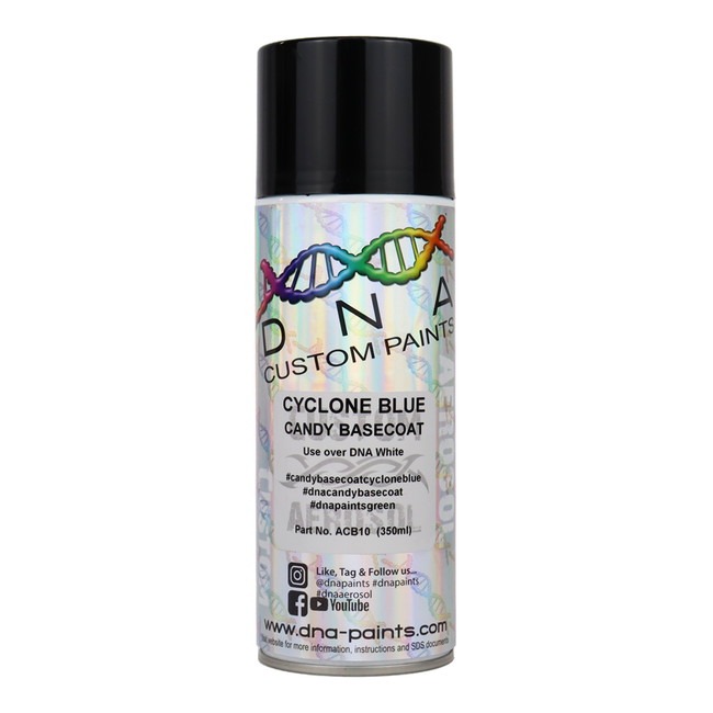 DNA PAINTS Candy Basecoat Spray Paint 350ml Aerosol Cyclone Blue