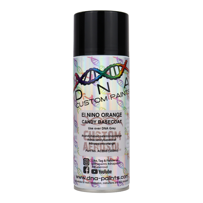 DNA PAINTS Candy Basecoat Spray Paint 350ml Aerosol Candy El Nino Orange