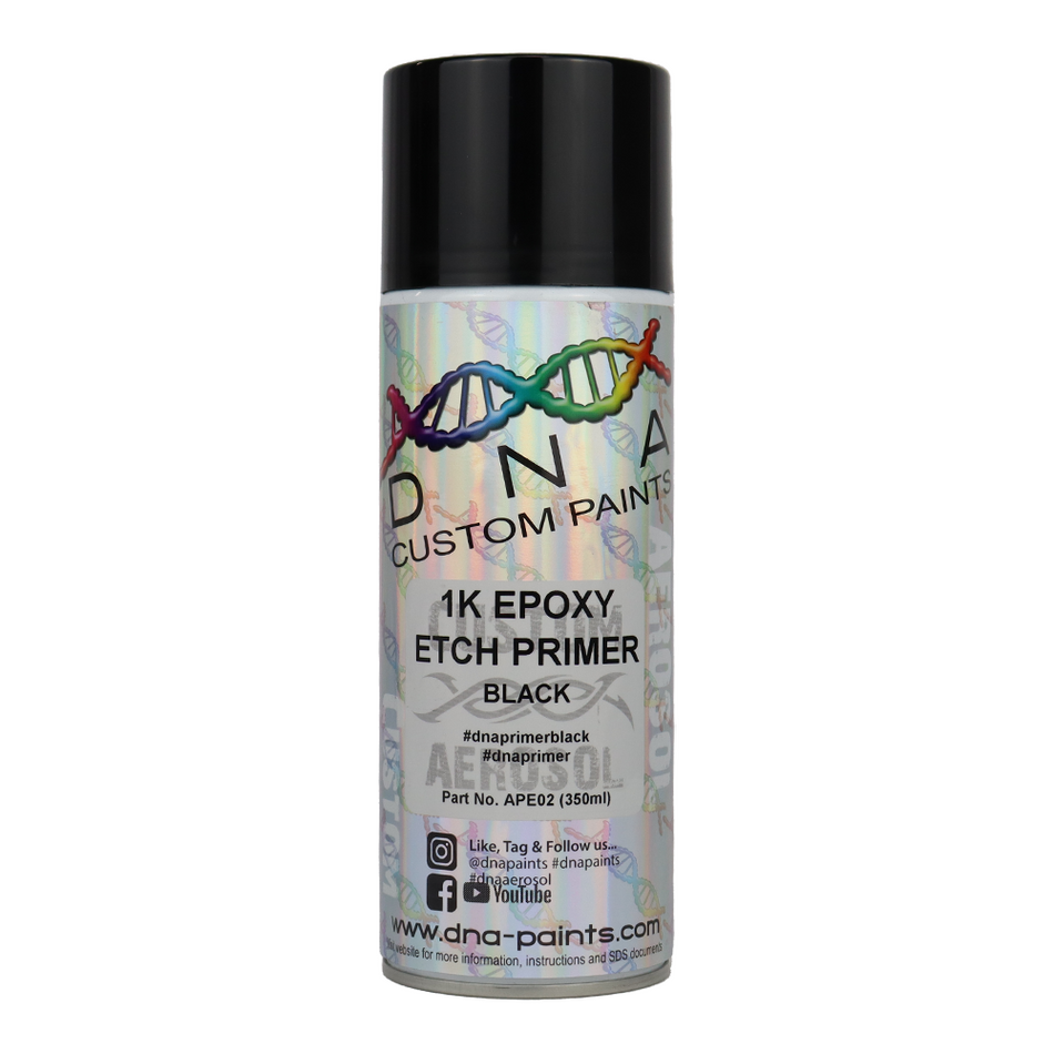 DNA PAINTS Epoxy Etch Primer Spray Paint 350ml Aerosol Black