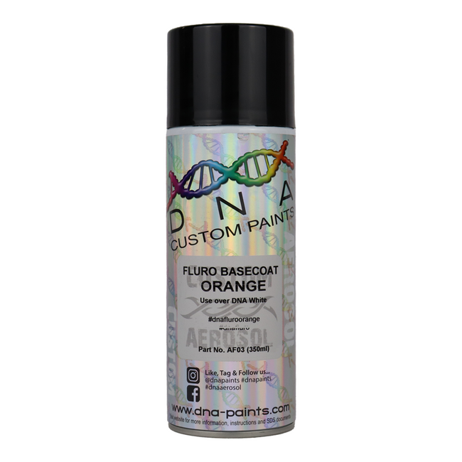 DNA PAINTS Fluro Basecoat Spray Paint 350ml Aerosol Fluorescent Orange