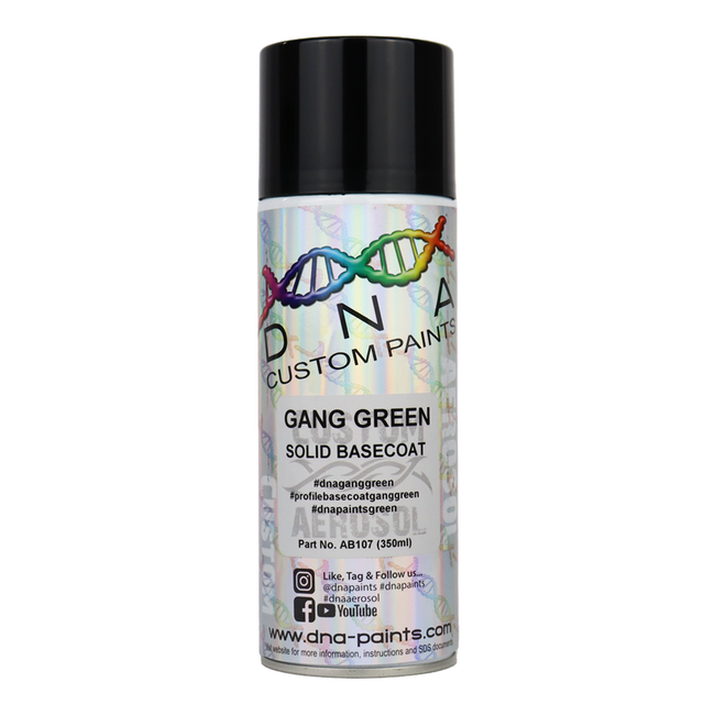 DNA PAINTS Solid Basecoat Spray Paint 350ml Aerosol Gang Green