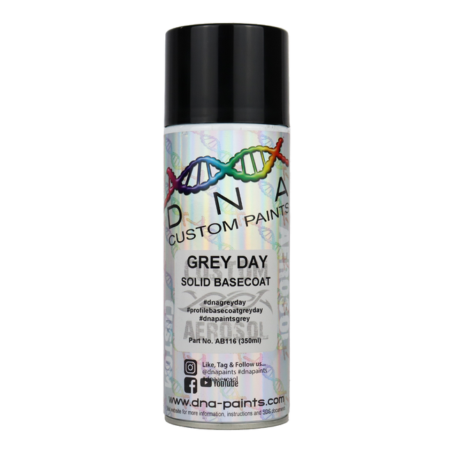DNA PAINTS Solid Basecoat Spray Paint 350ml Aerosol Grey Day
