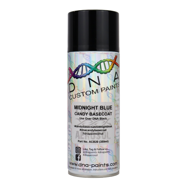 DNA PAINTS Candy Basecoat Spray Paint 350ml Aerosol Candy Midnight Blue