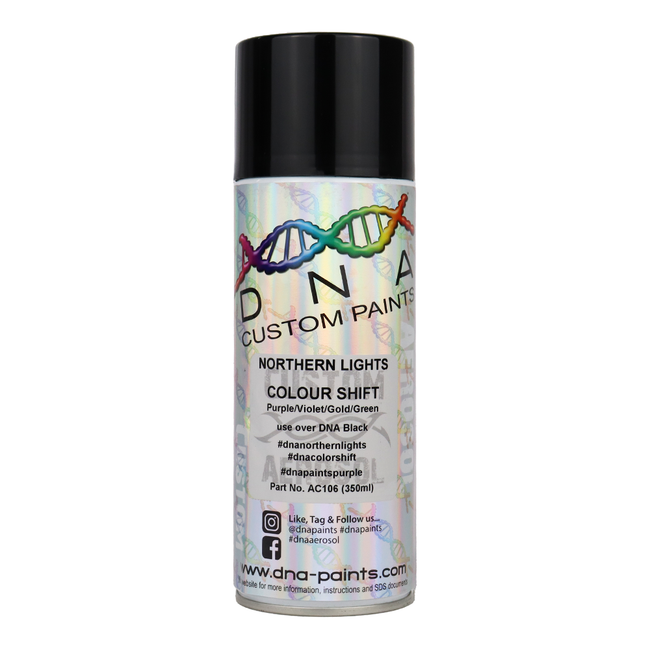 DNA PAINTS Colour Shift Pearl (Purple/Violet/Gold/Green) Spray Paint 350ml Aerosol Northern Lights
