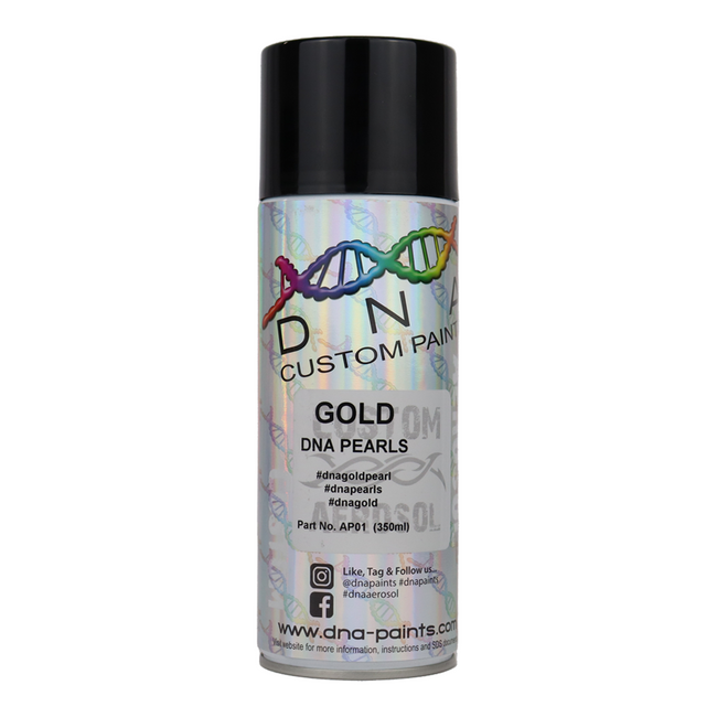 DNA PAINTS Pearl Colour Spray Paint 350ml Aerosol Gold Pearlescent