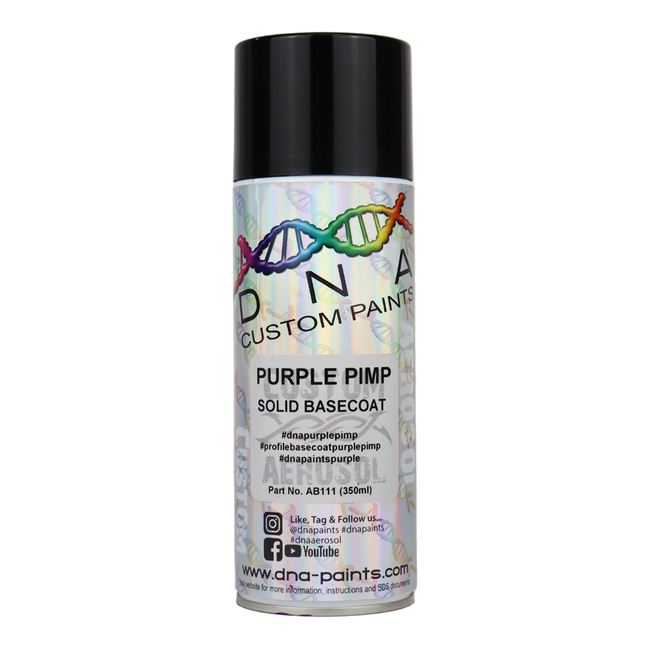 DNA PAINTS Solid Basecoat Spray Paint 350ml Aerosol Purple Pimp