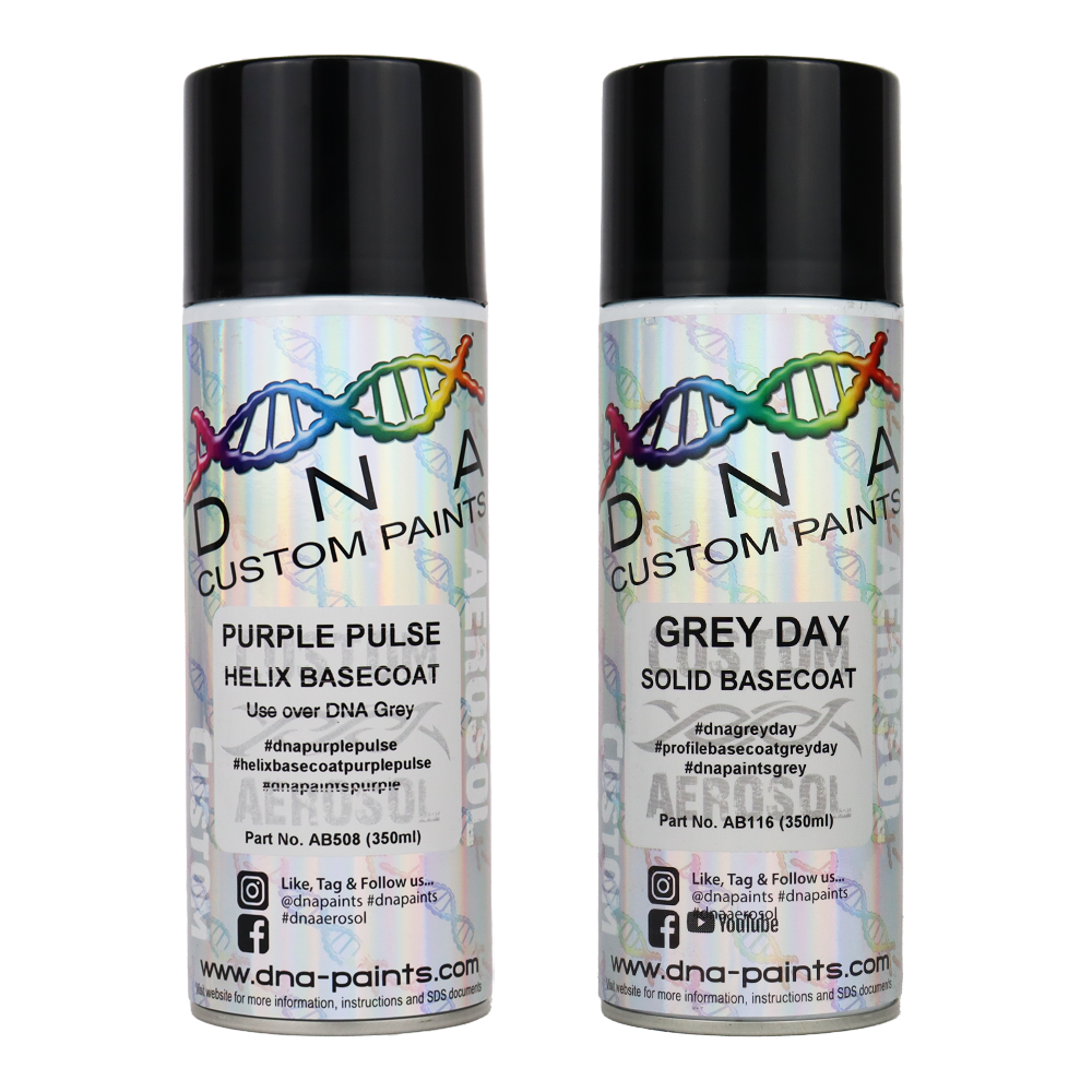 DNA PAINTS Helix Basecoat Spray Paint 350ml Aerosol Purple Pulse with Undercoat