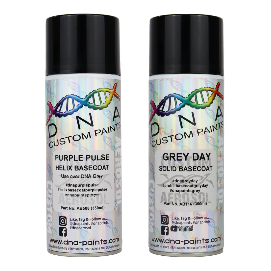 DNA PAINTS Helix Basecoat Spray Paint 350ml Aerosol Purple Pulse with Undercoat