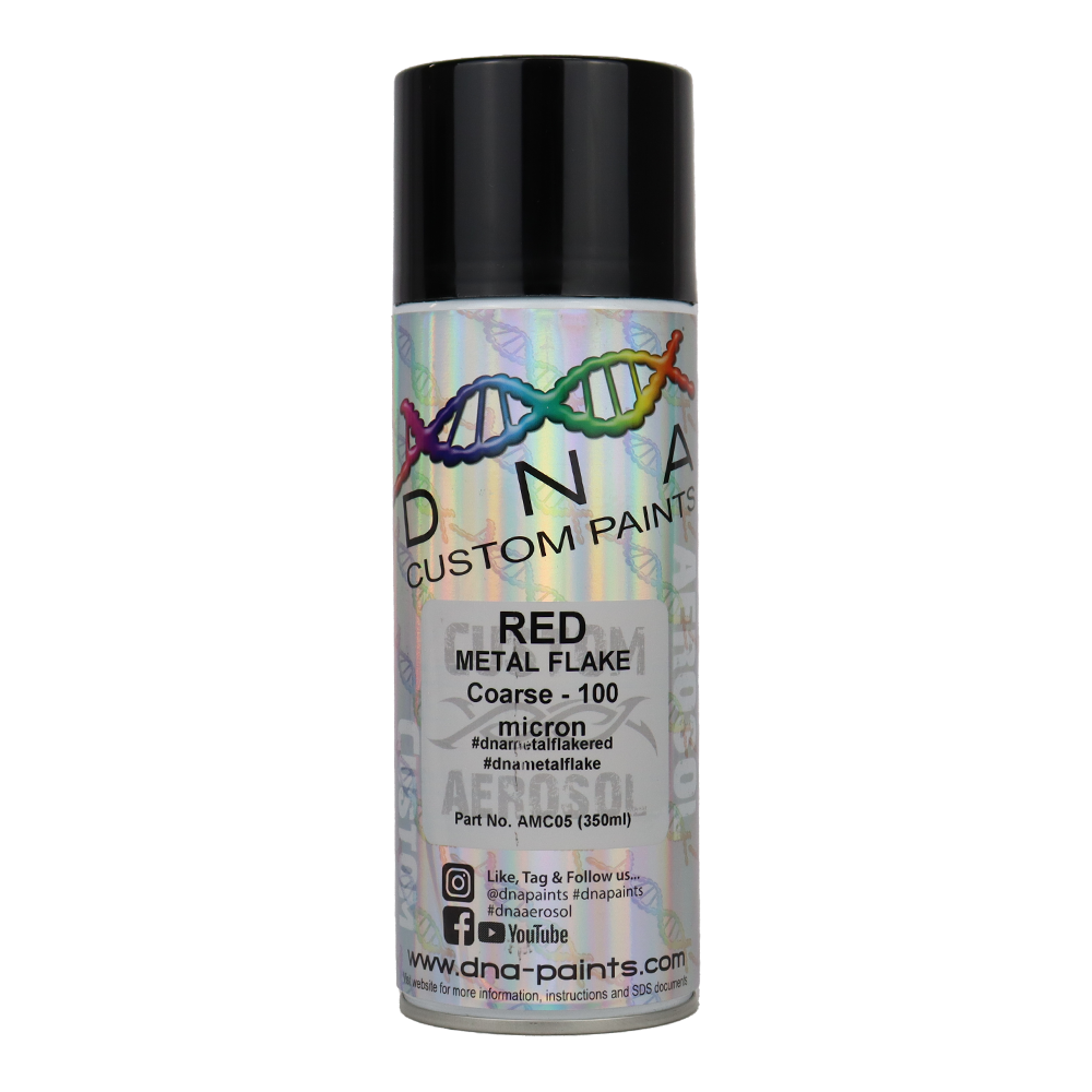 DNA PAINTS Metal Flake 350ml Aerosol Red Coarse - 100 Micron