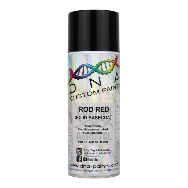 DNA PAINTS Solid Basecoat Spray Paint 350ml Aerosol Rod Red