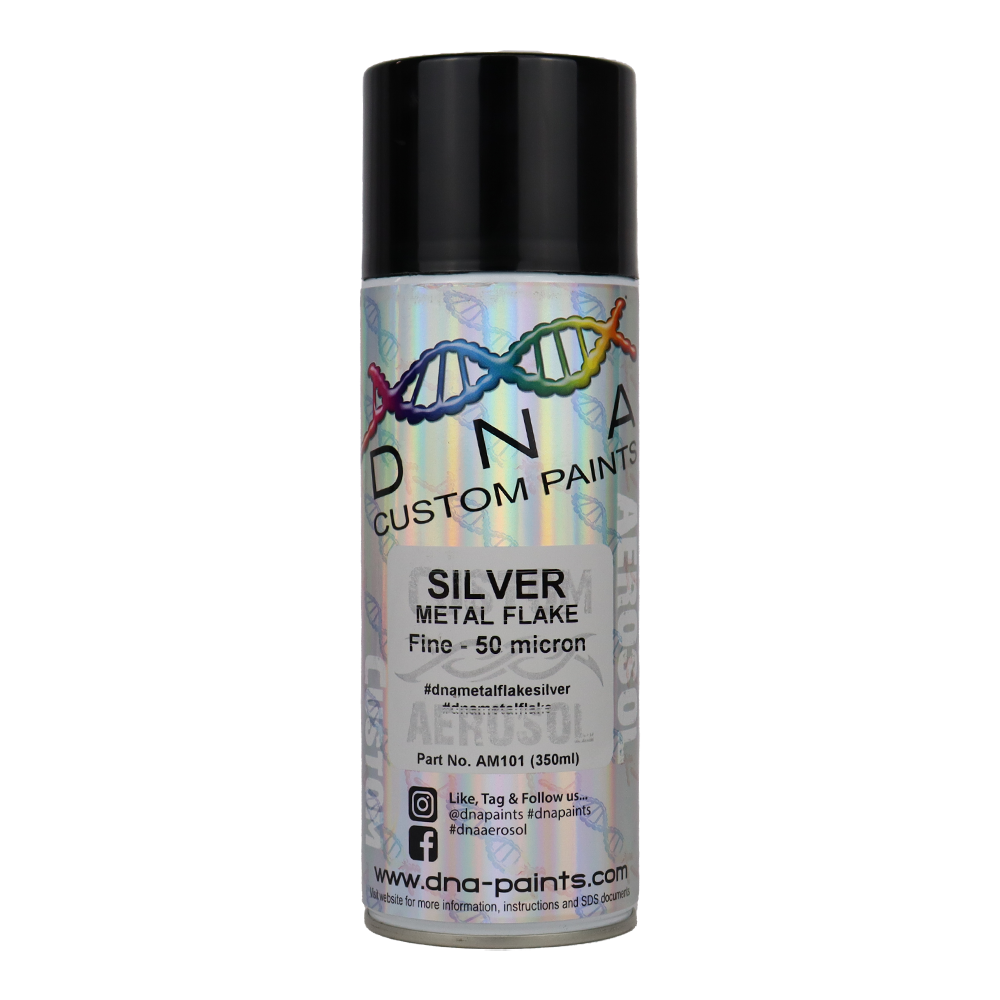 DNA PAINTS Metal Flake 350ml Aerosol Silver Fine - 50 Micron ...