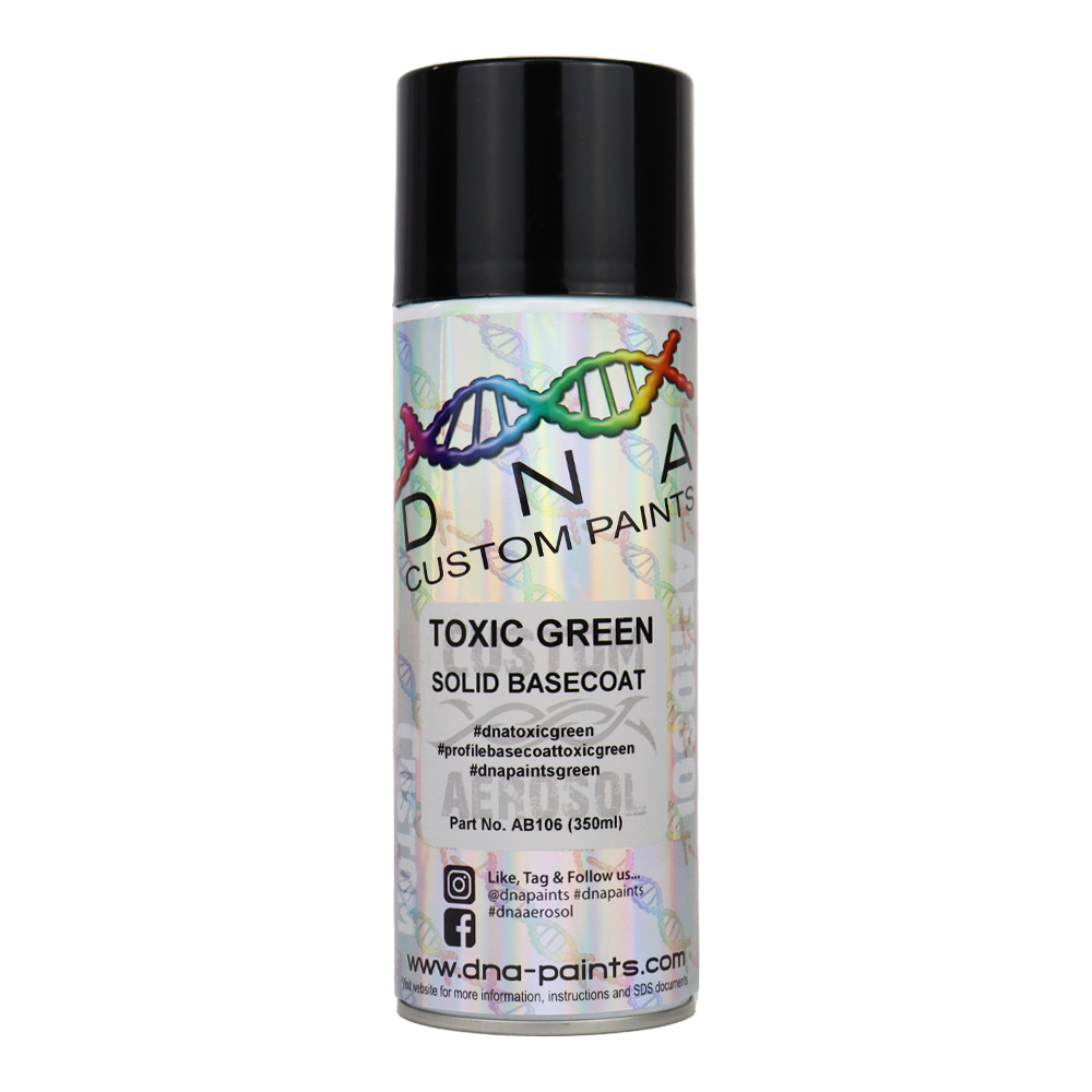 DNA PAINTS Solid Basecoat Spray Paint 350ml Aerosol Toxic Green