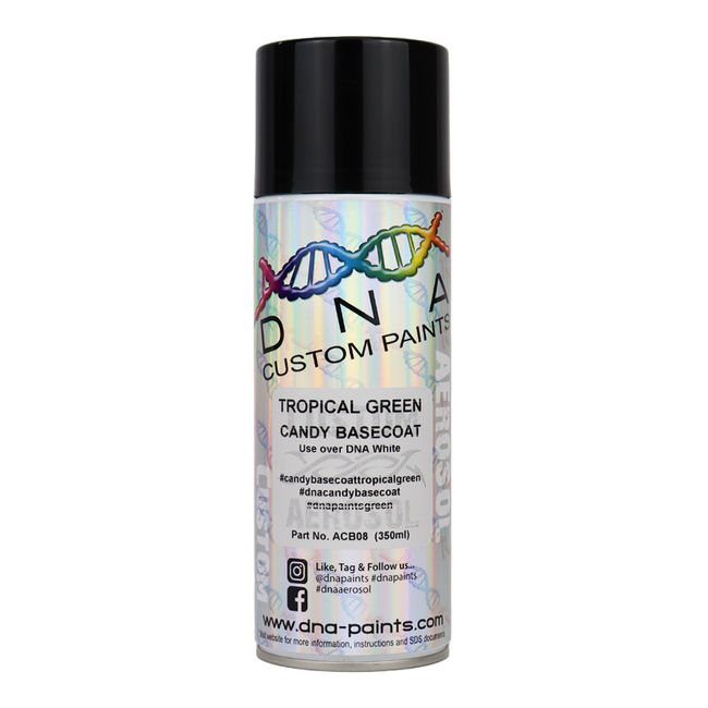DNA PAINTS Candy Basecoat Spray Paint 350ml Aerosol Tropical Green