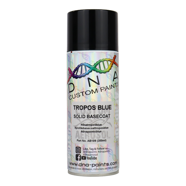 DNA PAINTS Solid Basecoat Spray Paint 350ml Aerosol Tropos Blue