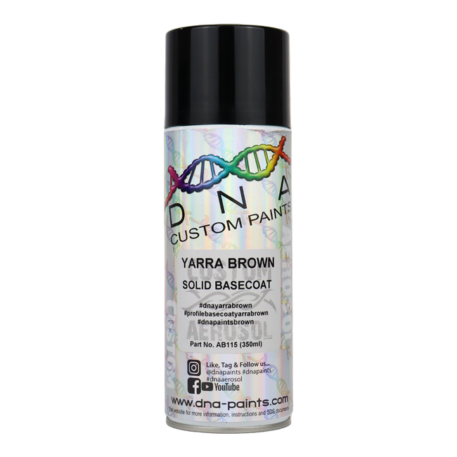 DNA PAINTS Solid Basecoat Spray Paint 350ml Aerosol Yarra Brown