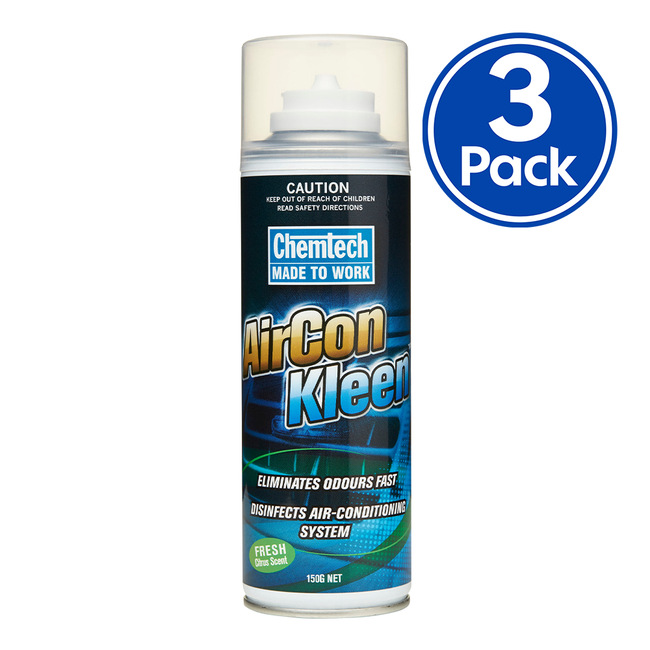 Chemtech AirCon Kleen Air Conditioner Cleaner Citrus Scent Aerosol 150g x 3 Pack