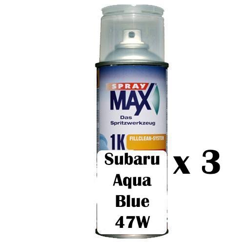 Automotive Touch Up Spray Paint Can Subaru Aqua Blue Colour x 3