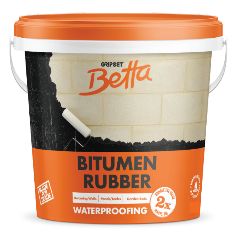 Gripset Betta Waterbased Bitumen rubber 1lt for Waterproofing Fish Ponds Wet Areas