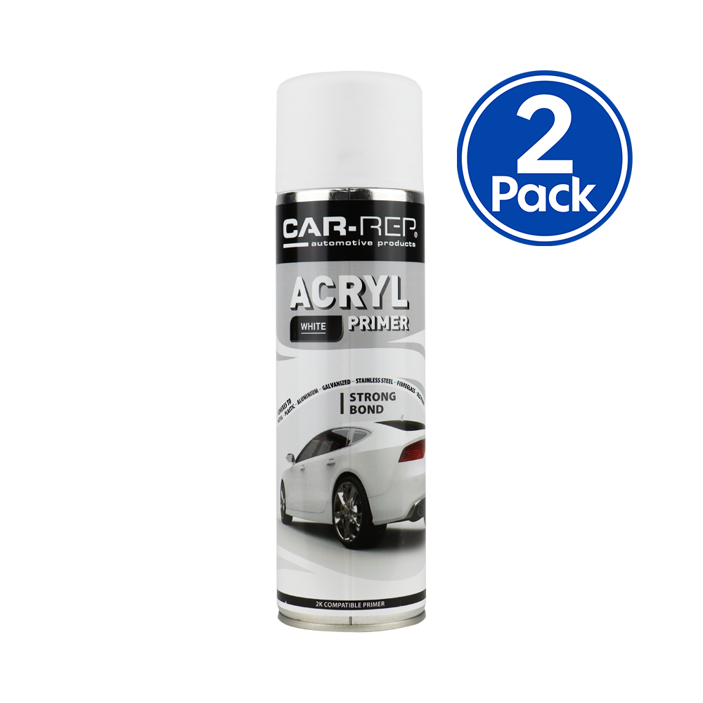 CAR-REP Acrylic Automotive Primer 500ml White x 2 Pack