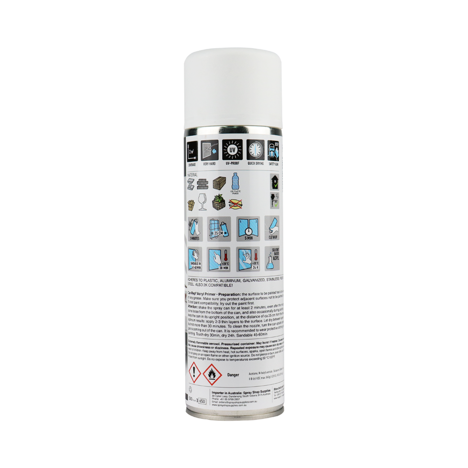 CAR-REP Acrylic Automotive Primer 500ml White x 3 Pack