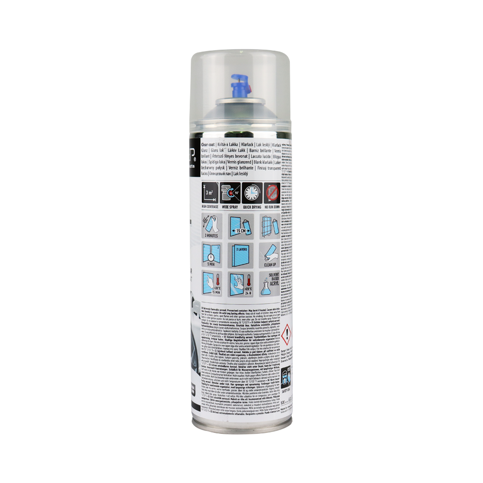 CAR-REP Acrylic Clear Coat 500ml Professional 1K Aerosol Clear 12 Pack